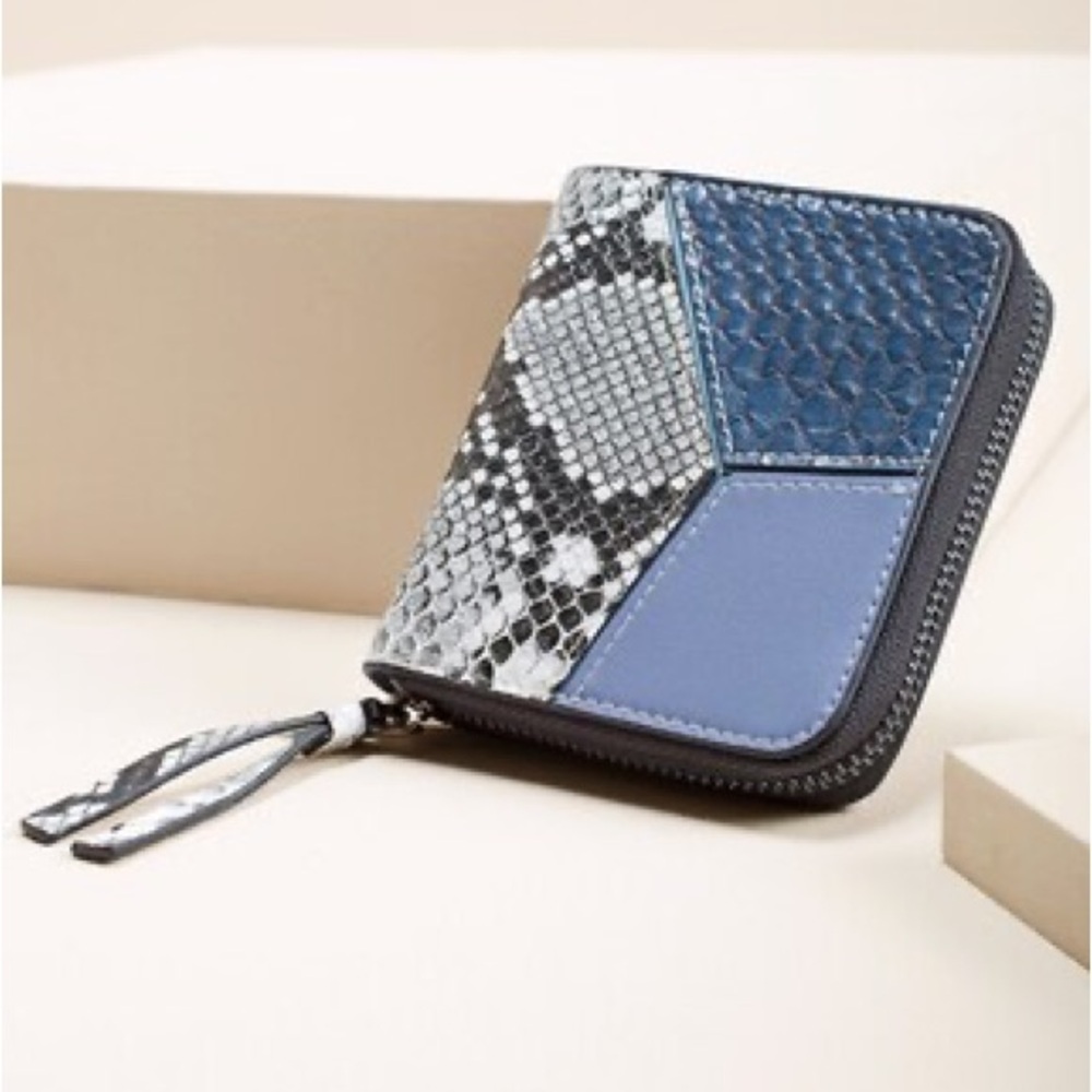 Women's Blue and Snake Print Wallet